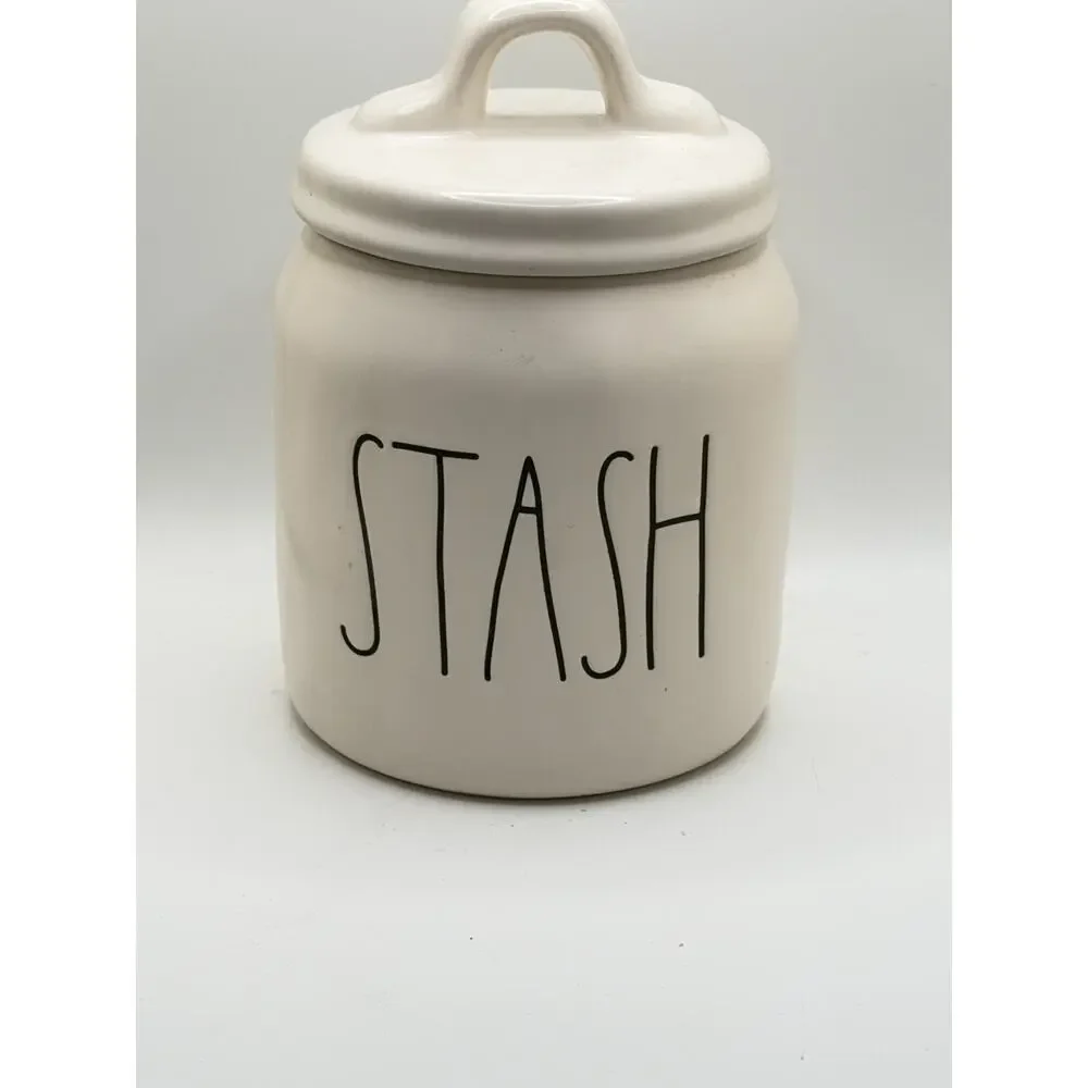 RAE DUNN SOLID WHITE CANISTER MATTE FINISH 